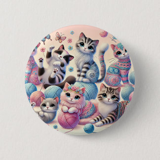 Macaron Rond 5 Cm Chats mignons