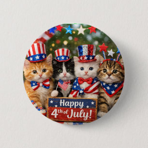 Macaron Rond 5 Cm Chats mignons de juillet 