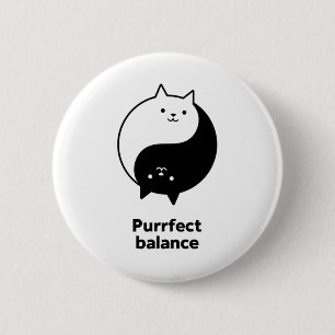 Macaron Rond 5 Cm Chats mignons noirs et blancs Solde parfait