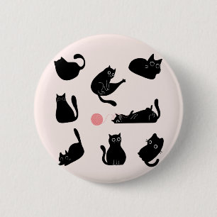 Macaron Rond 5 Cm Chats noirs idiots
