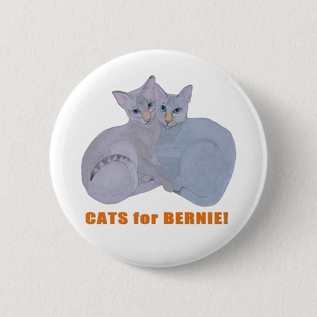 Macaron Rond 5 Cm Chats pour Bernie ! (Devant)