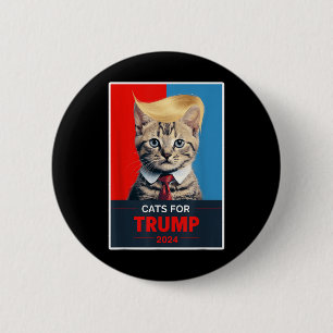 Macaron Rond 5 Cm Chats Pour L'Élection Trump 2024 _1