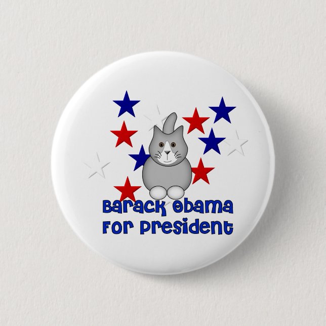 Macaron Rond 5 Cm Chats pour Obama (Devant)