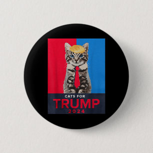 Macaron Rond 5 Cm Chats Pour Trump 2024 Drôle Tee Pour Vance Trump