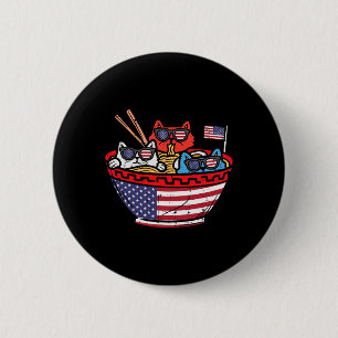 Macaron Rond 5 Cm Chats Ramen Anime Drapeau Américain Usa Drôle 4 Ju