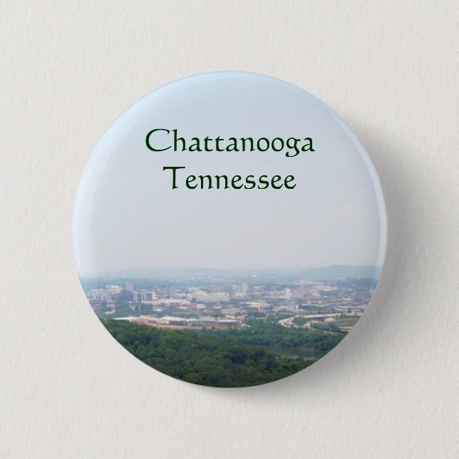 Macaron Rond 5 Cm Chattanooga, paysage urbain de TN (Devant)