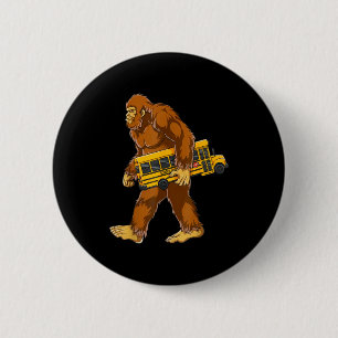 Macaron Rond 5 Cm Chauffeur de Bus Drôle de Bigfoot Sasquatch Bus Sc