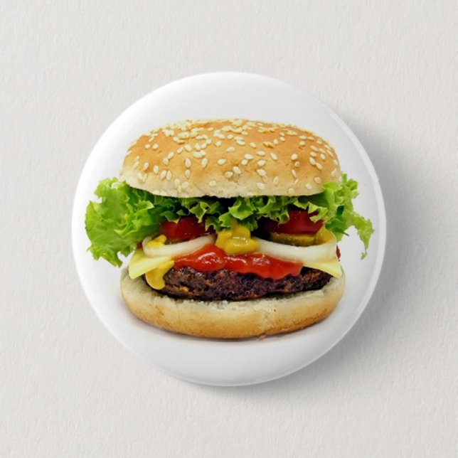 Macaron Rond 5 Cm Cheeseburger (Devant)