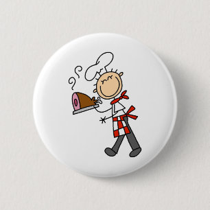 Macaron Rond 5 Cm Chef avec le bouton cuit au four de jambon