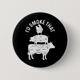 Macaron Rond 5 Cm Chef Boucher Bbq Je Fumerais Ce Porc Boeuf Drôle F