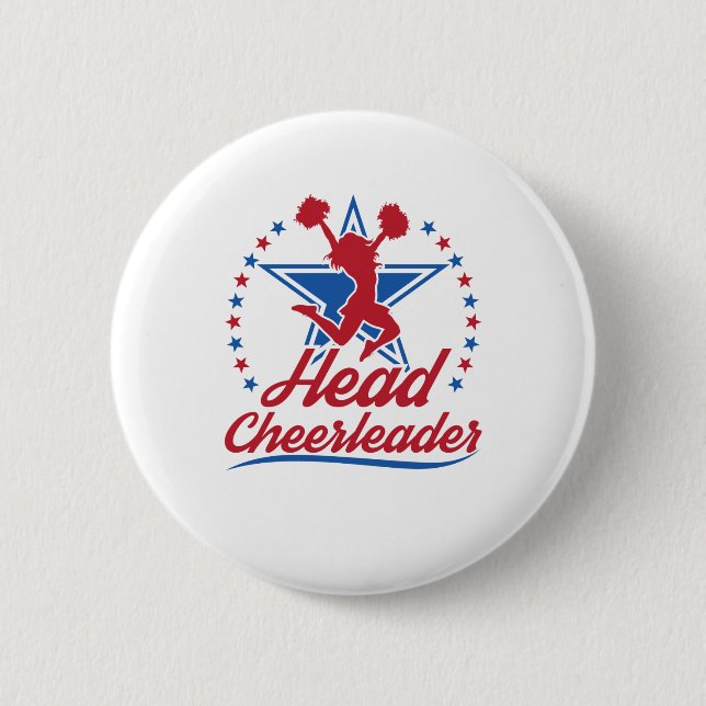 Macaron Rond 5 Cm Chef Pom-pom girl Cheer Capitaine Cheerleader (Devant)
