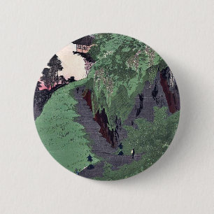 Macaron Rond 5 Cm Chemin au temple de Zenkoji par Utagawa, Hiroshige