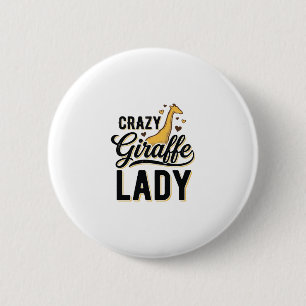 Macaron Rond 5 Cm Chemise à motif de gravure vintage Crazy Giraffe L