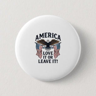 Macaron Rond 5 Cm Chemise aigle patriotique America Love It Or Leave