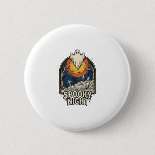 Macaron Rond 5 Cm Chemise avec gravure de cimetière de fantômes Hall