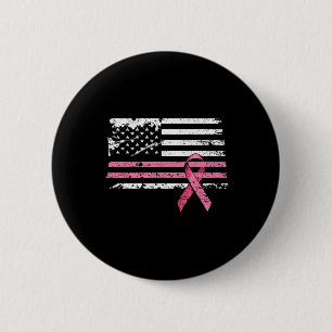 Macaron Rond 5 Cm Chemise Cancer Drapeau Américain Sensibilisation a