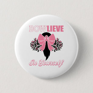 Macaron Rond 5 Cm Chemise Cancer du Sein Rose Bow Cheer Cadeau
