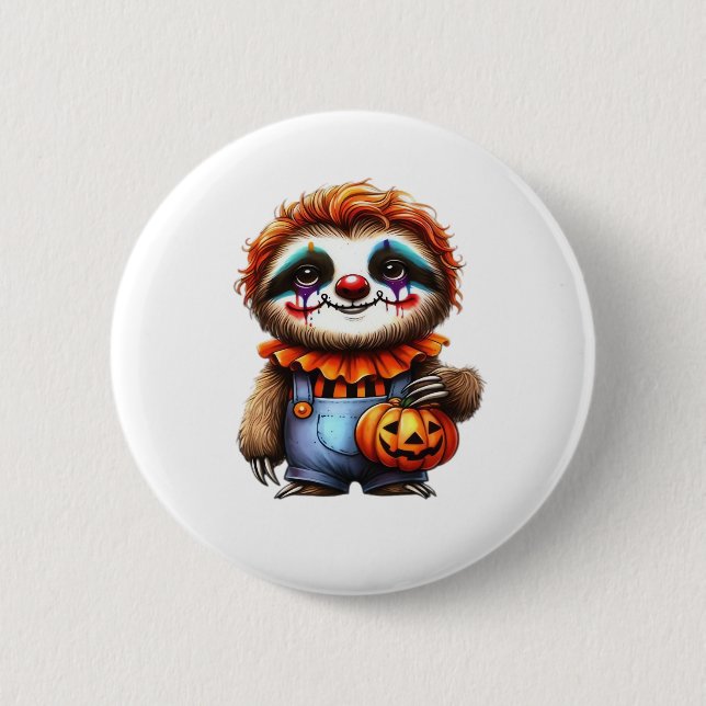 Macaron Rond 5 Cm Chemise Clown Sloth Halloween surdimensionnée T-sh (Devant)