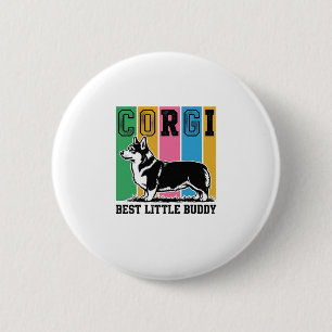 Macaron Rond 5 Cm Chemise Corgi Love Gravure Vintage Silhouette de C