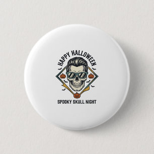 Macaron Rond 5 Cm Chemise crâne Halloween Gravure vintage Graphique_