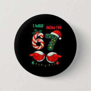 Macaron Rond 5 Cm Chemise d'anniversaire de 7 ans J'étais 6 maintena
