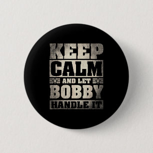 Macaron Rond 5 Cm Chemise de Bobby nom D prénom de Bobby