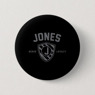 Macaron Rond 5 Cm Chemise de bouclier de famille Jones Nom de famill