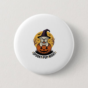 Macaron Rond 5 Cm Chemise de bouledogue Halloween avec chien à citro