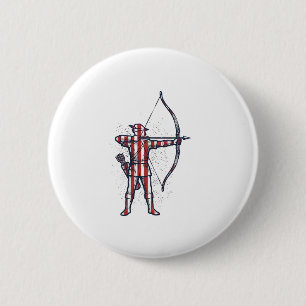 Macaron Rond 5 Cm Chemise de chasse à l'arc du drapeau américain Vin