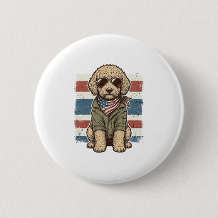 Macaron Rond 5 Cm Chemise de conception de gravure vintage de chien