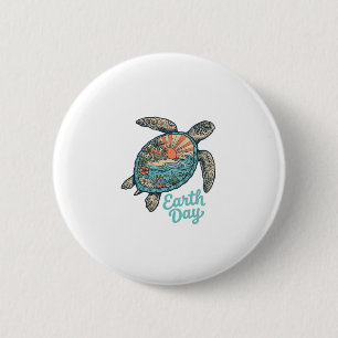 Macaron Rond 5 Cm Chemise de conception de gravure vintage de tortue