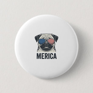 Macaron Rond 5 Cm Chemise de conception de gravure vintage Merica Pu
