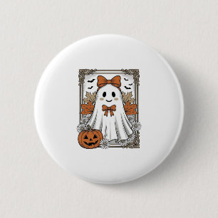 Macaron Rond 5 Cm Chemise de fantôme Halloween mignonne gravure vint