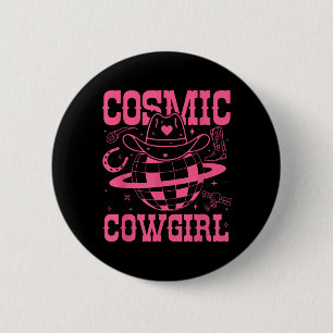 Macaron Rond 5 Cm Chemise de filles de cow-boy de l'espace cosmique