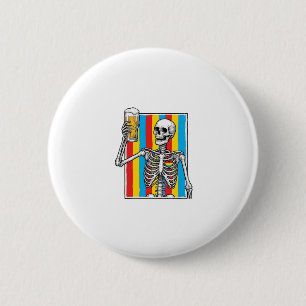 Macaron Rond 5 Cm Chemise de graveur vintage arc-en-ciel de bière de