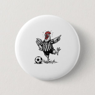 Macaron Rond 5 Cm Chemise de gravure vintage de football de poulet d