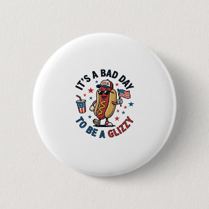 Macaron Rond 5 Cm Chemise de gravure vintage de hot dog patriotique