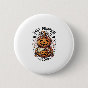 Macaron Rond 5 Cm Chemise de grossesse citrouille Halloween vintage