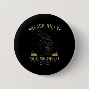 Macaron Rond 5 Cm Chemise de la forêt nationale de Black Hill, Dakot