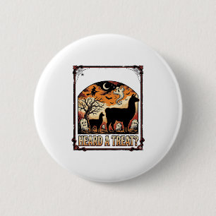 Macaron Rond 5 Cm Chemise de lama Halloween Traitement effrayant Art