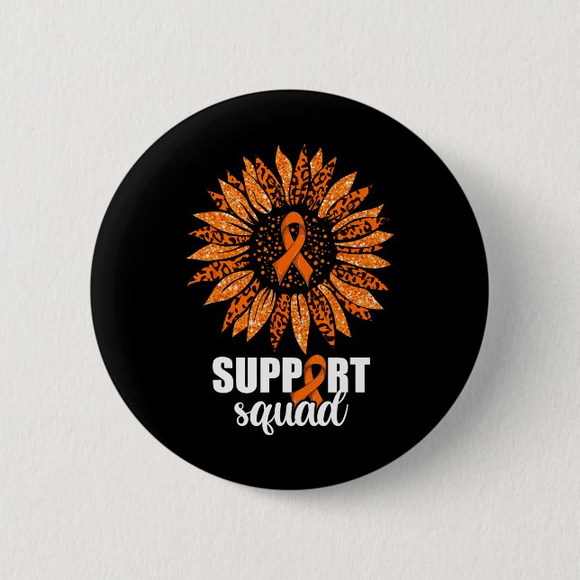 Macaron Rond 5 Cm Chemise de l'équipe de soutien de la leucémie (Devant)