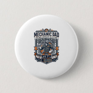 Macaron Rond 5 Cm Chemise de Mécanicien de la Fête des Pères Papa Dr