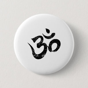 Macaron Rond 5 Cm Chemise de méditation Om Spirituel Symbole indien