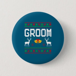 Macaron Rond 5 Cm Chemise de Noël laide pour couple marié mariée mar