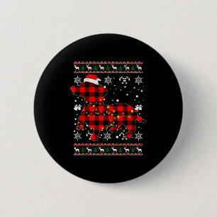 Macaron Rond 5 Cm Chemise de Noël pour cadeau amateur de teckel Sant