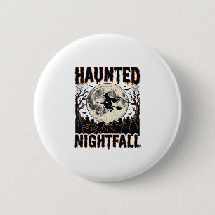Macaron Rond 5 Cm Chemise de nuit hantée Gravure vintage Halloween D