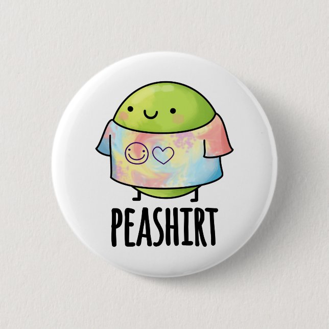 Macaron Rond 5 Cm Chemise de pois drôle Veggie Pea TShirt Pun (Devant)