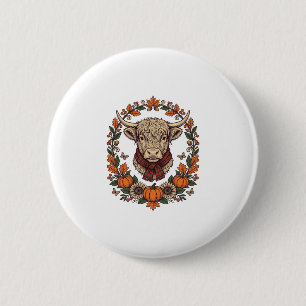 Macaron Rond 5 Cm Chemise de pomme de terre Highland Cow Gravure Vin