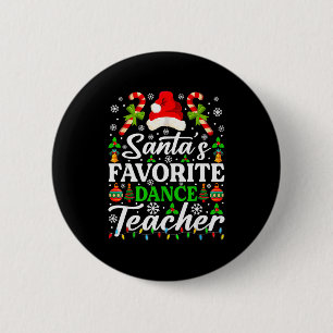 Macaron Rond 5 Cm Chemise de professeur de danse préféré du Père Noë