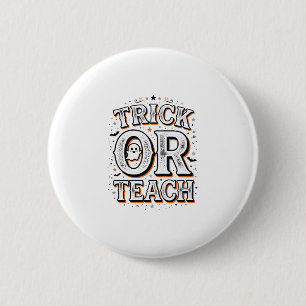 Macaron Rond 5 Cm Chemise de professeur Halloween Trick Or Teach vin